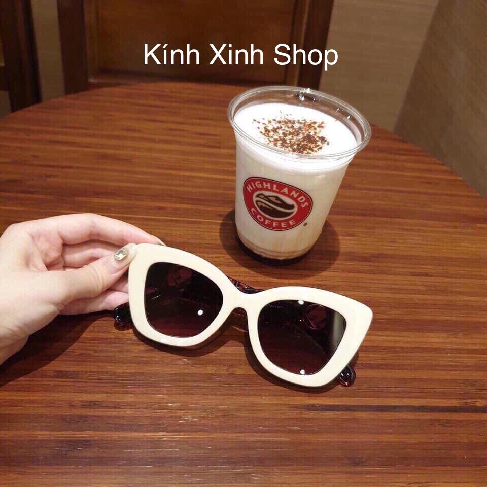 Kính râm, Kính mát Mắt tròn nhỏ mắt kinh thủy tinh cao cấp