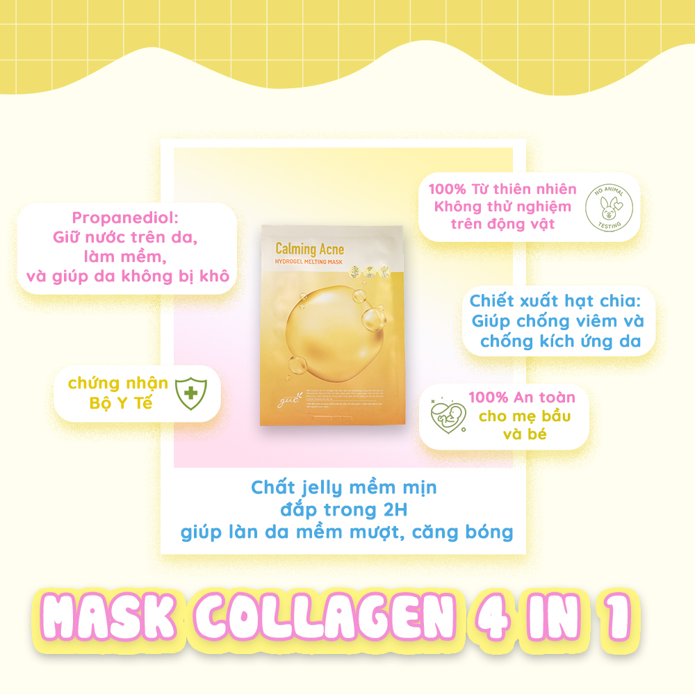 Mặt Nạ Collagen 4in1 GUO - Calming Acne Hydrogel Melting Mask 30ml