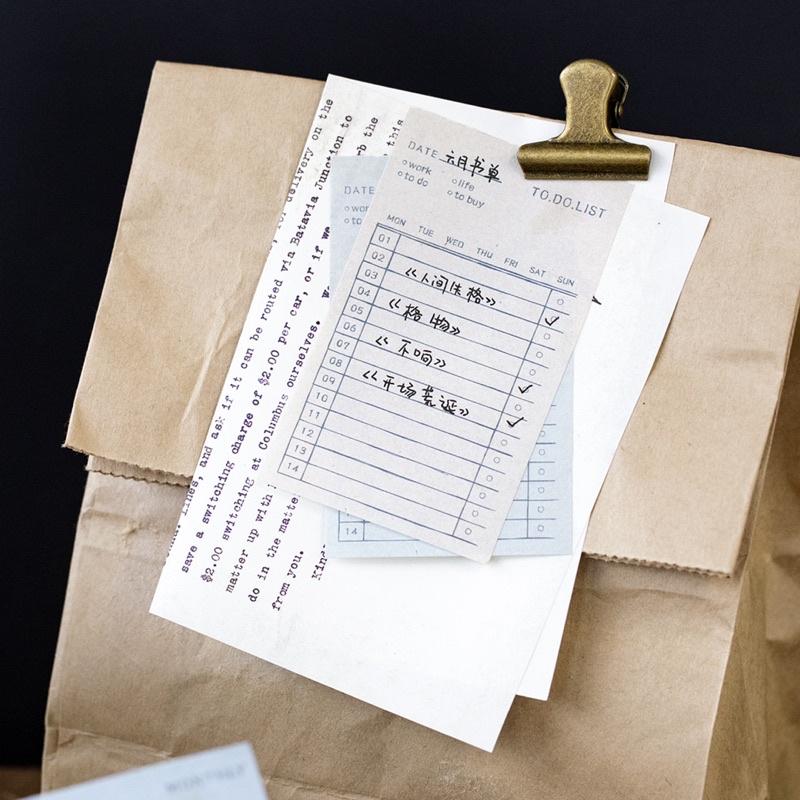 Tập 100 tờ note nhám kiểu cổ điển vintage dùng để ghi chú và trang trí