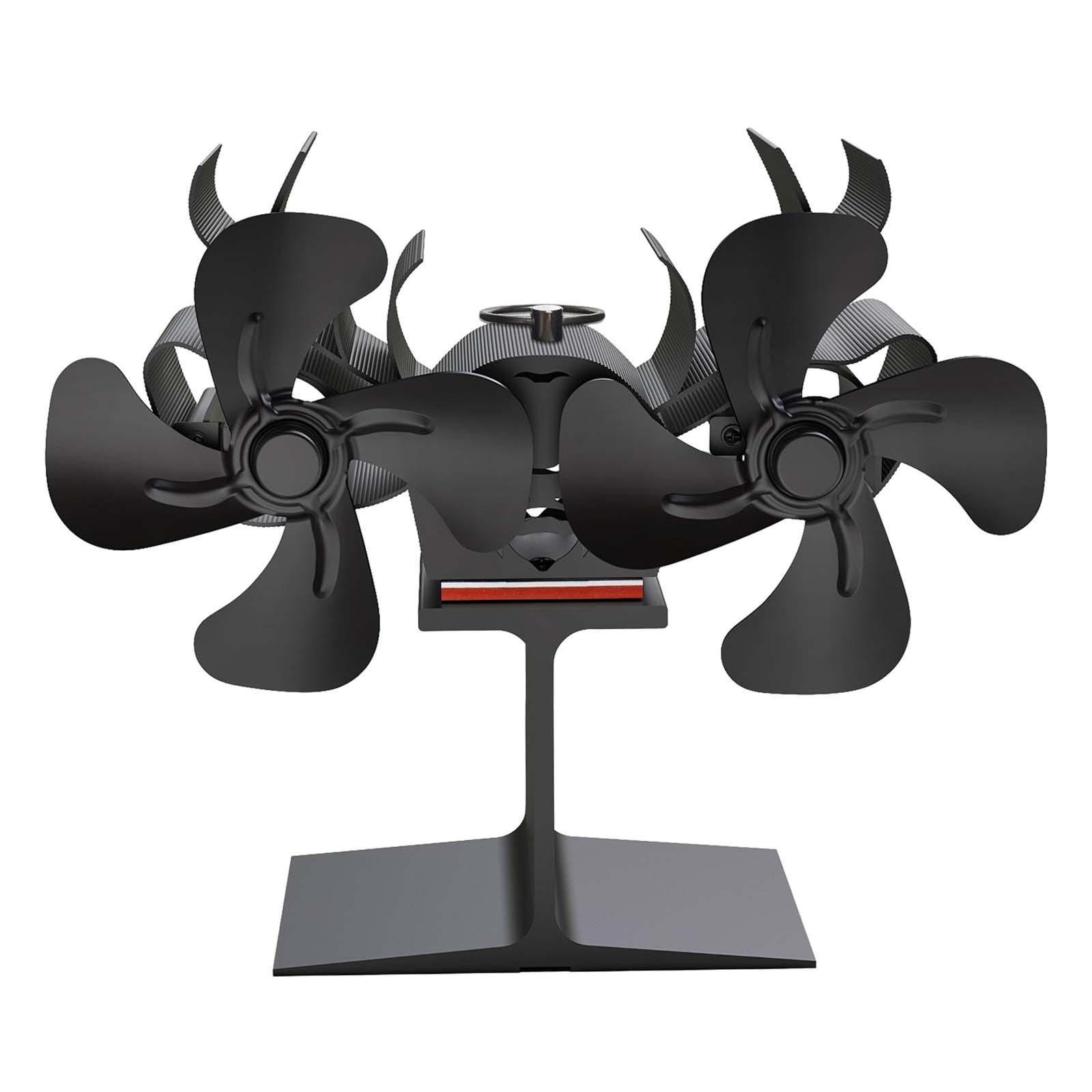 Double Headed Powered Fan 8 Blade 20x9x17cm Multifunctional Eco Friendly Aluminum Burner Fan