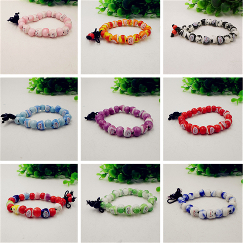 Vòng tay thủ công gốm sứ mèo may mắn Maneki-neko tinh xảo thắt đồng tâm kết
