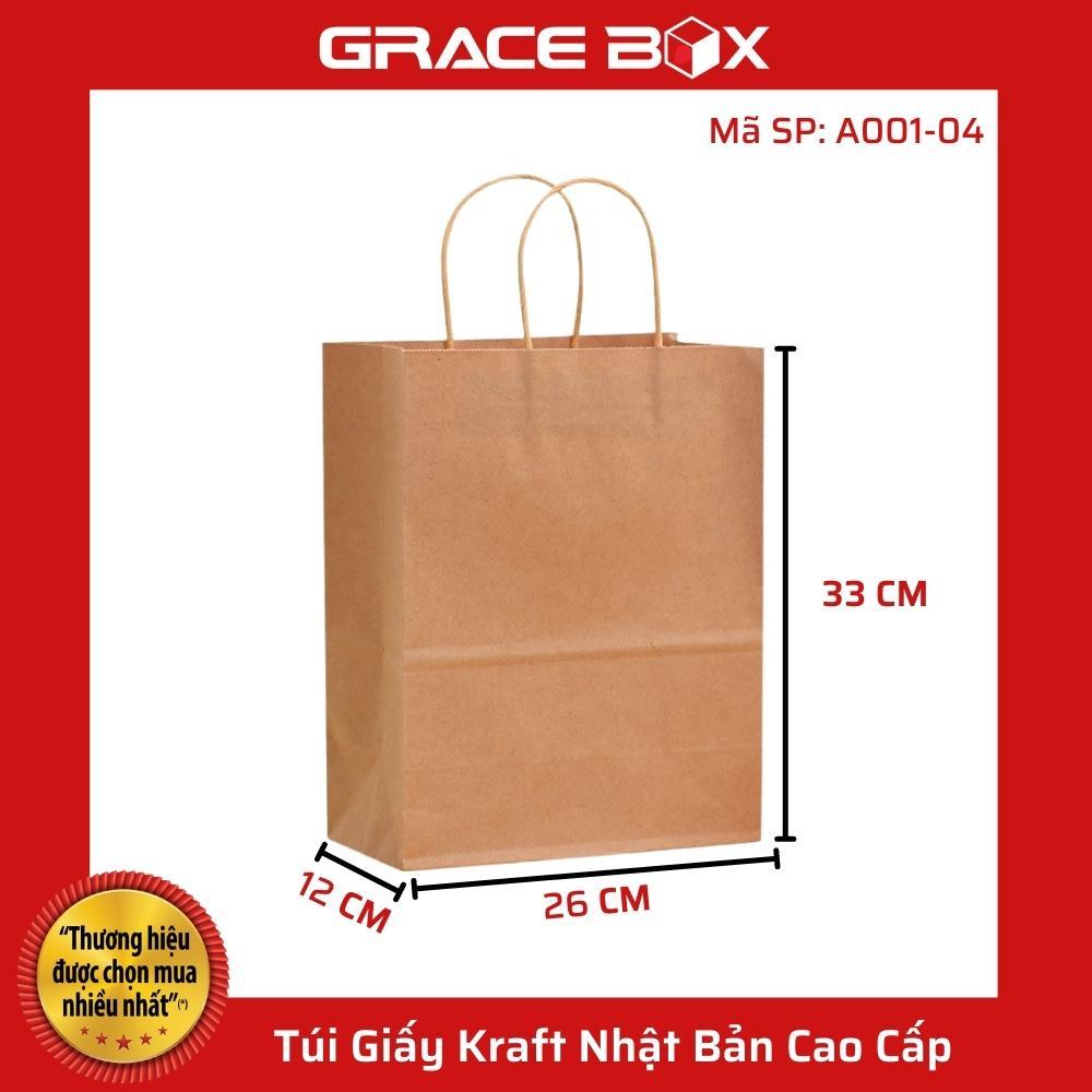 Túi Giấy Kraft Nhật Bản Cao Cấp - Màu Nâu - 33x26x12cm