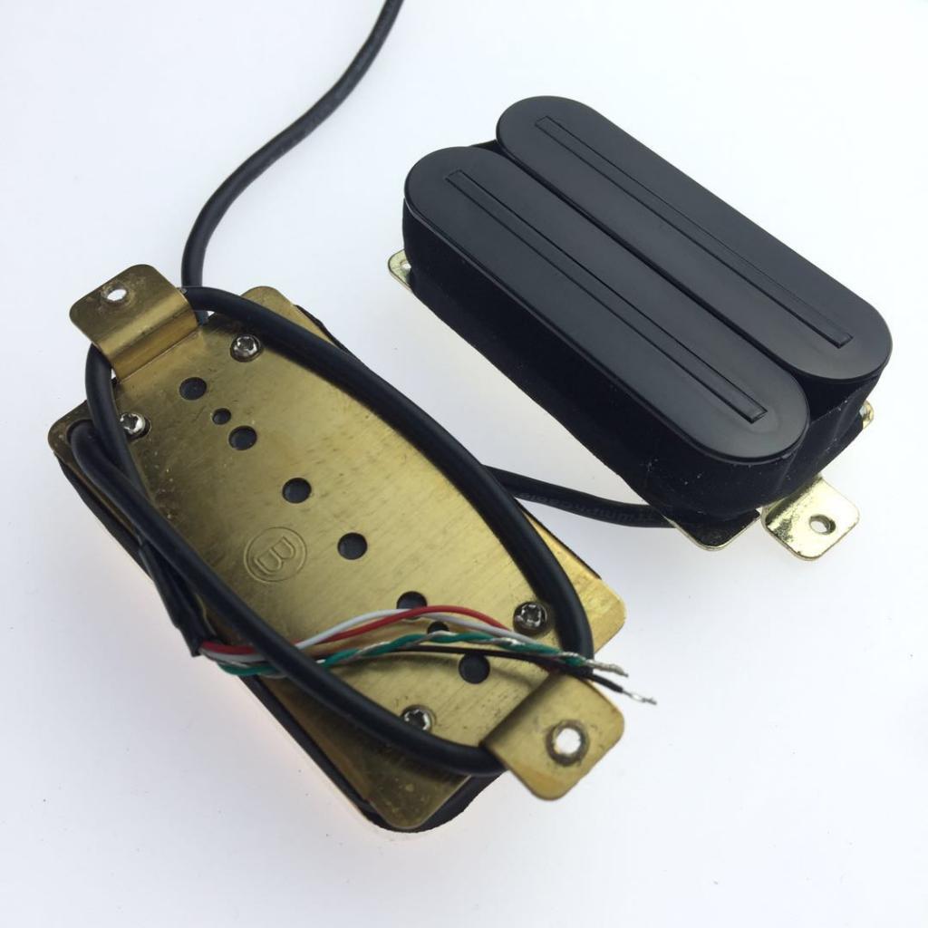 Sunnimix Có Dây Đàn Guitar Điện Humbucker Đường Sắt Đôi Bán Tải 80X32X15 Mm, Màu Đen