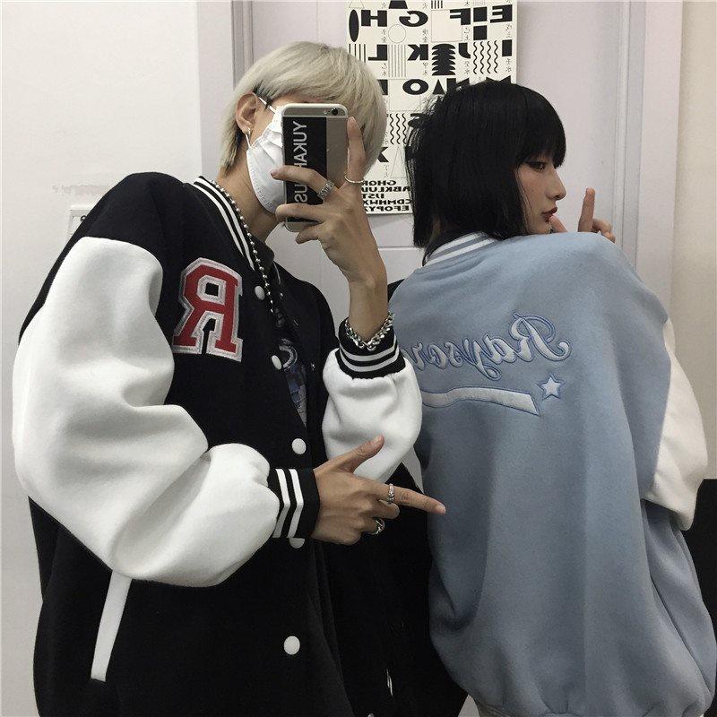 Áo Khoác Bomber Nỉ R Nam Nữ Unisex Form Rộng Nhiều Màu Ulzzang