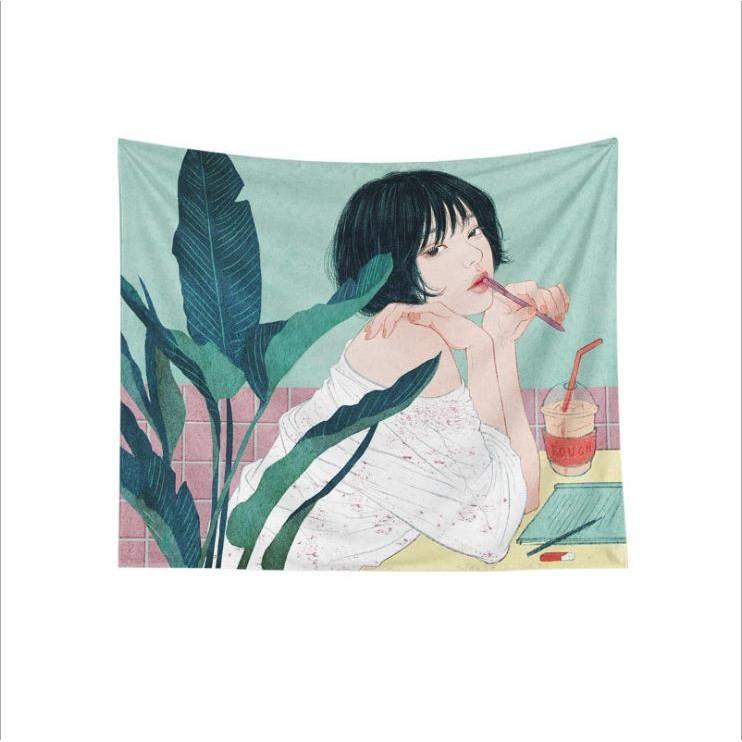 Thảm treo tường trang trí, Decor phòng in hình cặp đôi