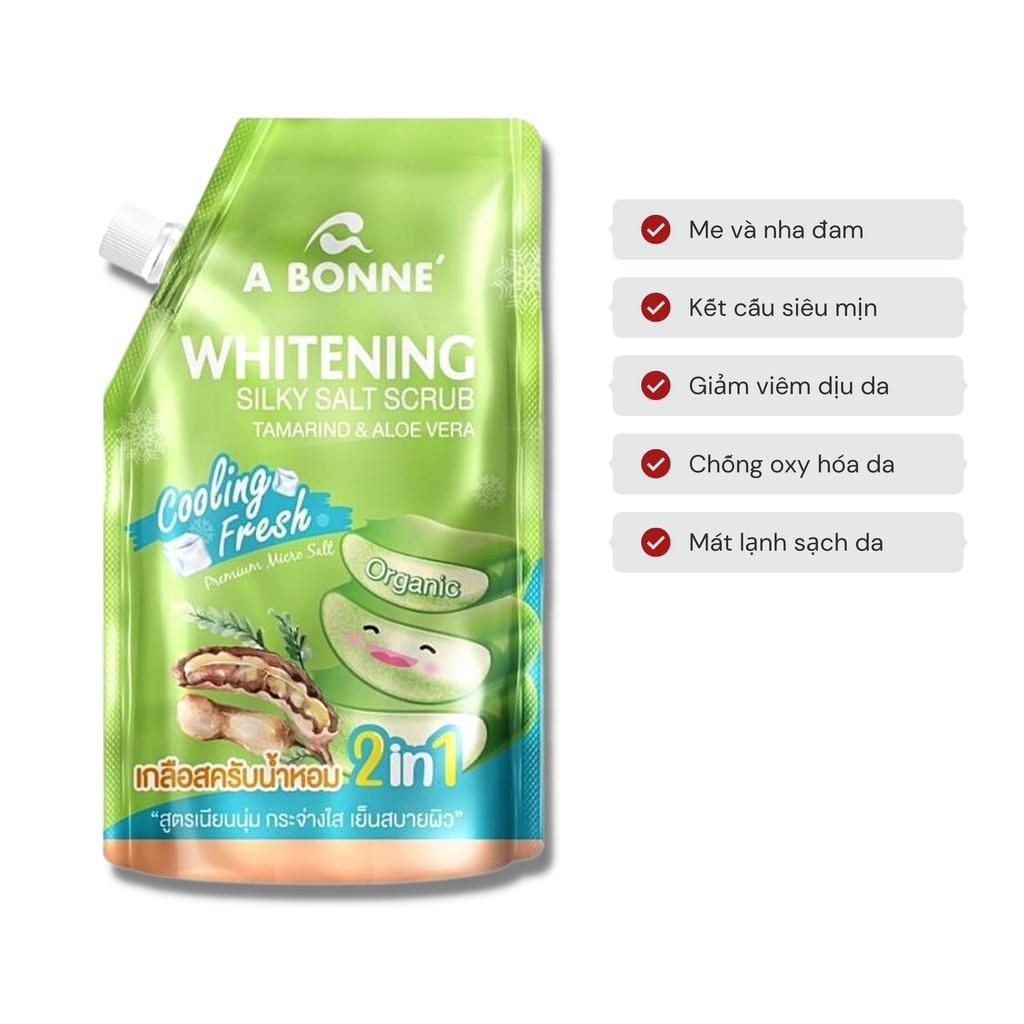 Muối Tắm A Bonne Whitening Cooling Fresh Tẩy Tế Bào Chết Body Nha Đam &amp; Me Thái Lan 350g