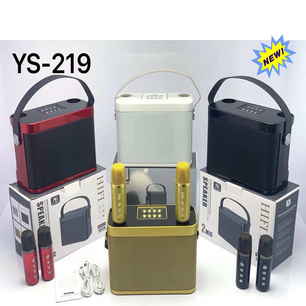 Loa Bluetooth Karaoke  Sothing YS-219 Kèm 2 Micro Có Quai Xách Du Lịch- Hàng chính hãng