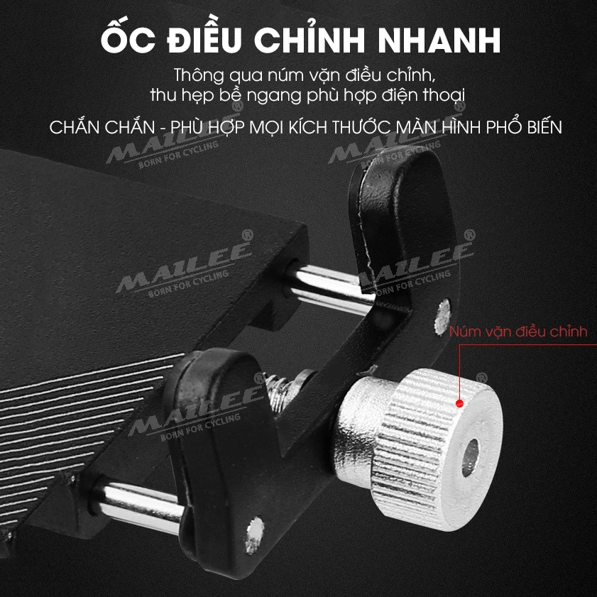 Giá đỡ điện thoại xe đạp MOBILE BRACKET gắn tay lái SS-044 cho điện thoại dưới 6.8 inch, chất liệu Nhôm, phù hợp đường kính ghi đông 22.2mm-31.8mm - Mai Lee