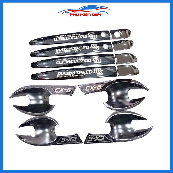 Ốp tay hõm CX5, CX-5 2018-2019-2020-2021-2022 vân carbon, titan, mạ crom chống trầy bảo vệ cửa xe ô tô