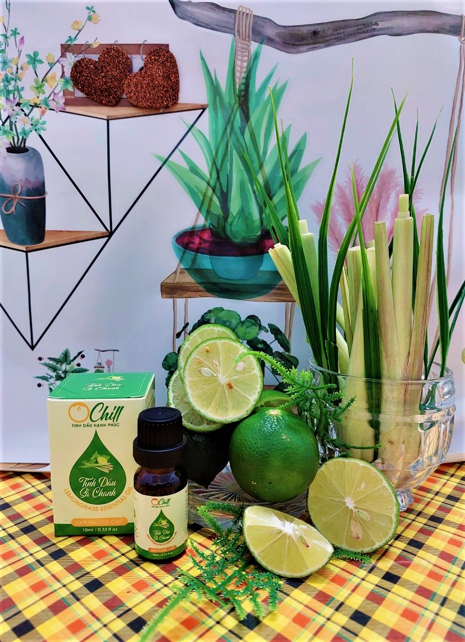 Tinh Dầu Sả Chanh OCHILL, Nguyên Chất 100%, Lemongrass Essential Oil - Kiểm Định QUATEST, COA
