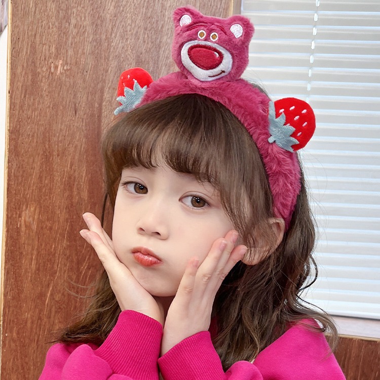 Combo 2  băng đô cài tóc gấu dâu  , tai thỏ bông xinh xắn dễ thương phong cách Hàn Quốc nhiều màu phụ kiện làm đẹp cho phái nữ 