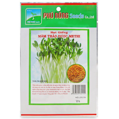 Hạt giống mầm thảo dược Methi 3 gói 20gram
