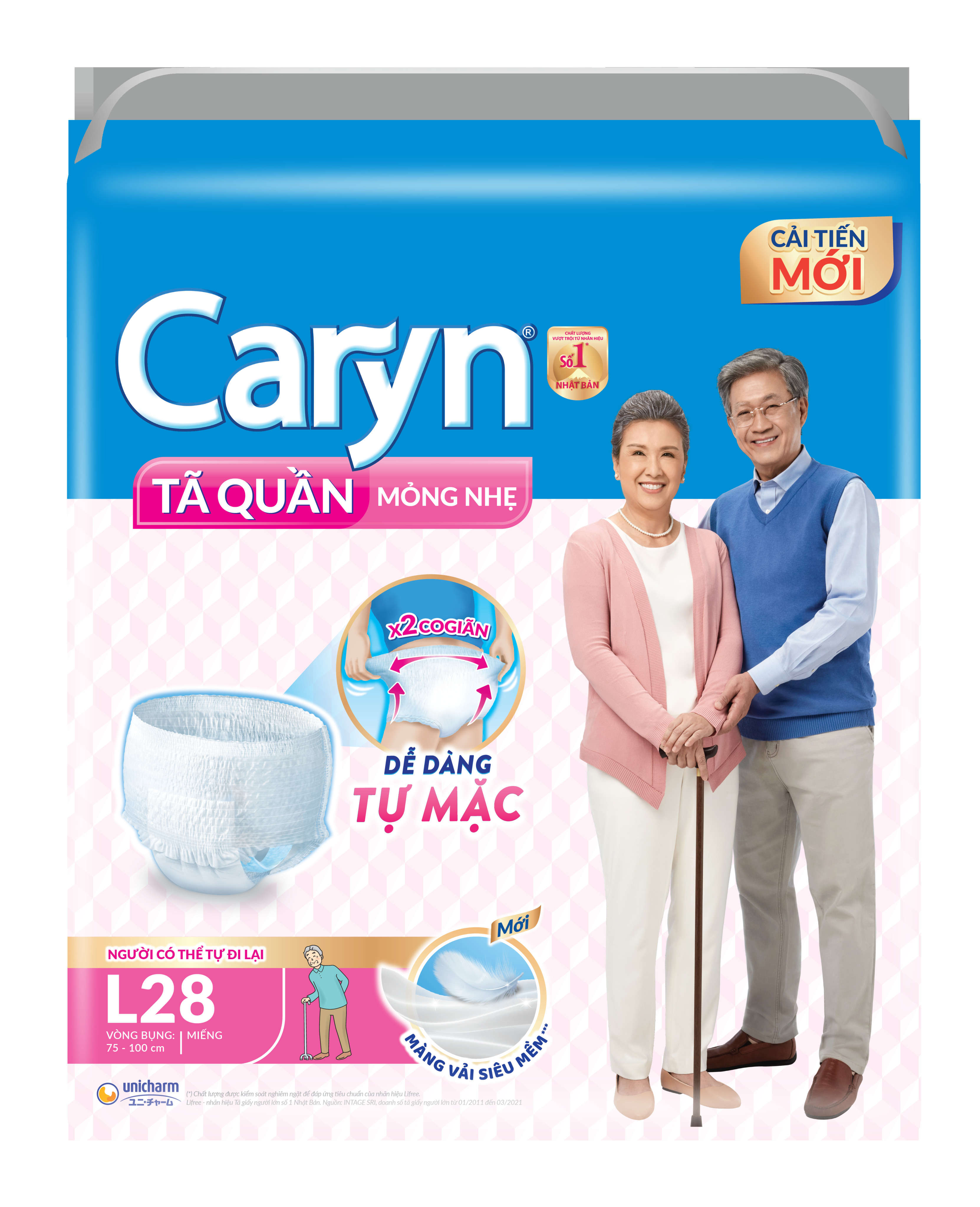 Tã Quần Caryn Loại Mỏng Nhẹ L28