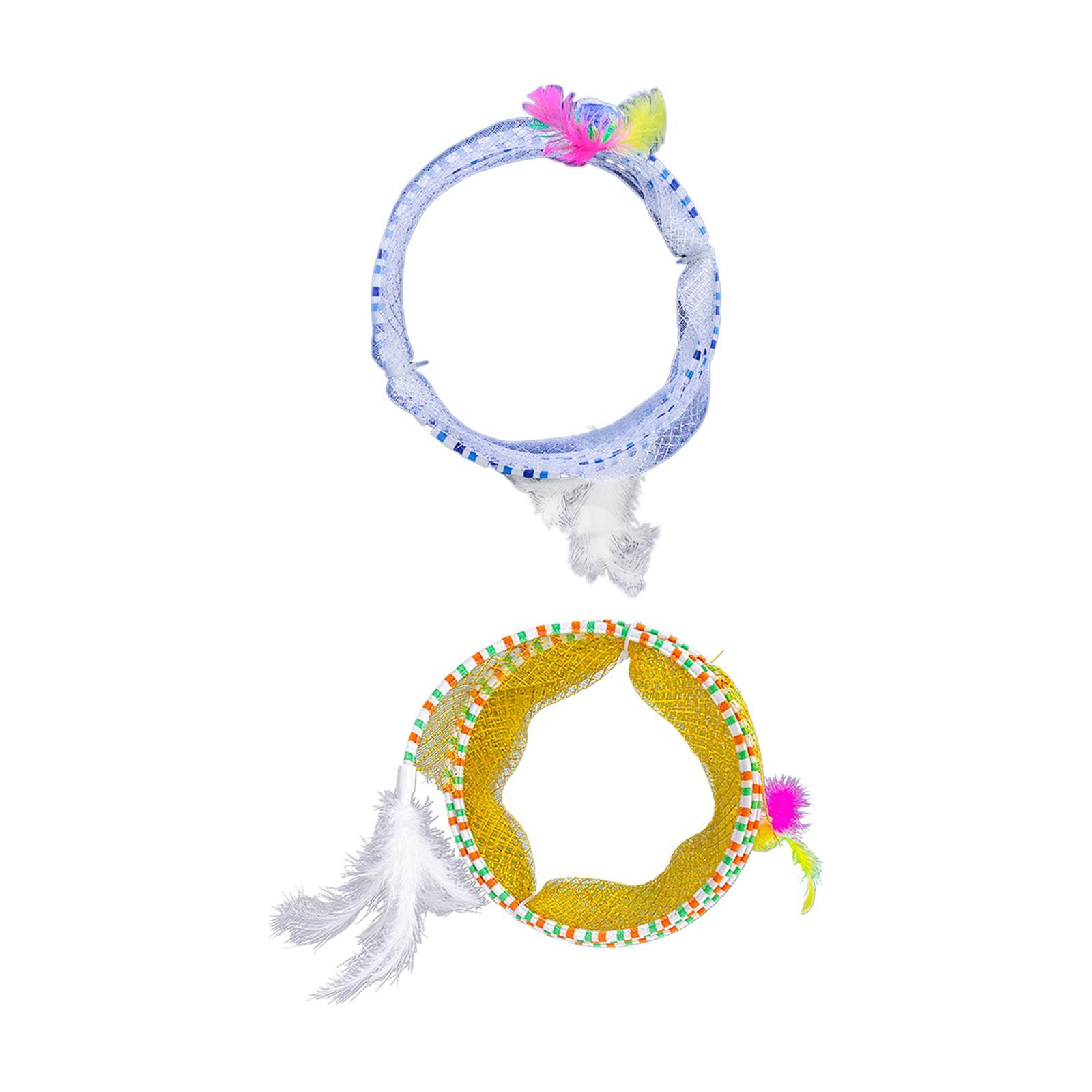 Cat Tunnel Folding Lightweight Elastic Mesh S Tunnel Spring Toy Tunnel Tube Cats Collapsible Tunnel Cats for Accessories Play Home