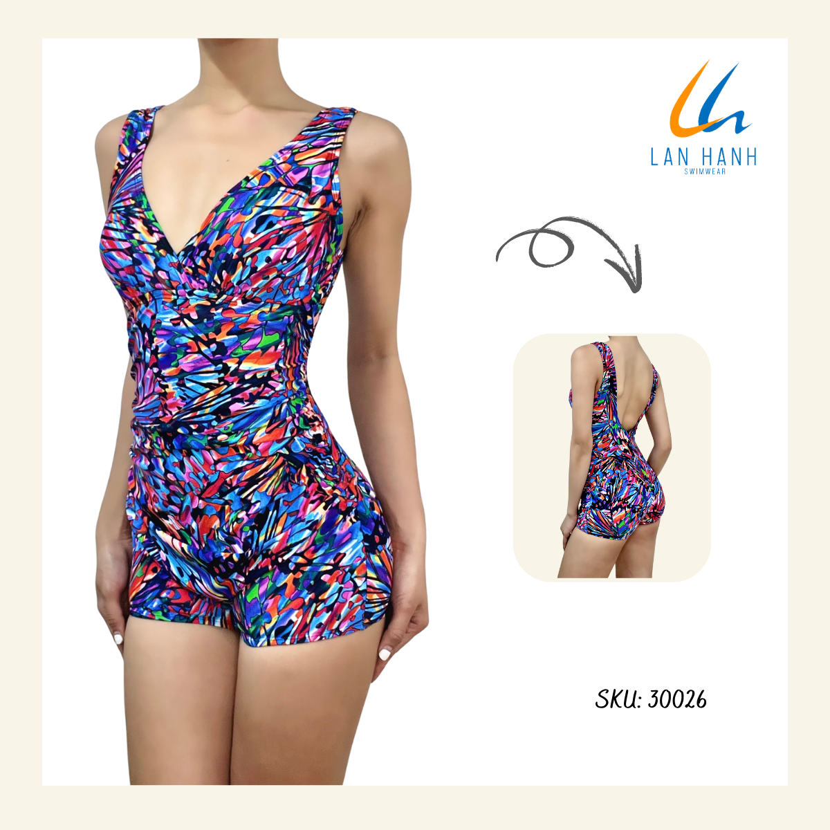 Bộ Bơi Nữ Một Mảnh Short 30026