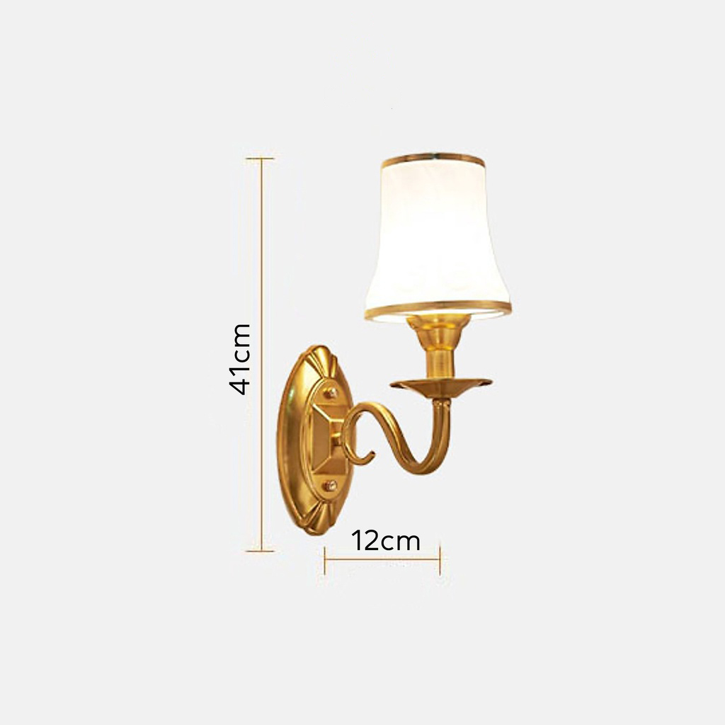 Đèn ngủ Treo Tường phong cách cổ điển chao thủy tinh trang trí phòng khách