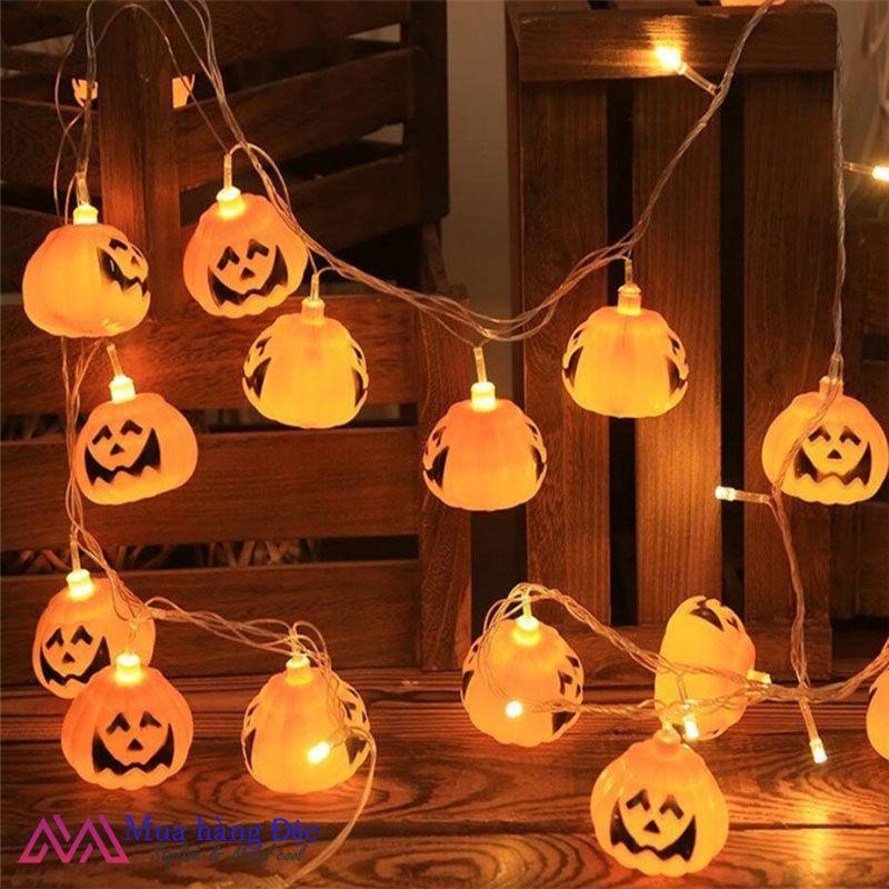 Dây đèn bí ngô trang trí Halloween 10 mét cắm điện chống nước