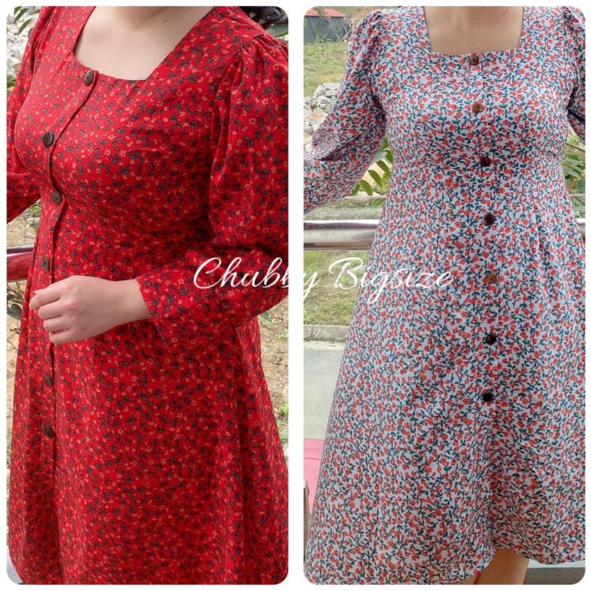 Đầm hoa Bigsize dài tay dáng dài chubbybigsize