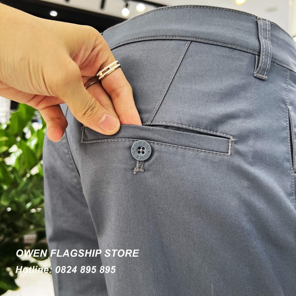 Quần short khaki nam OWEN màu xanh đá SK231290