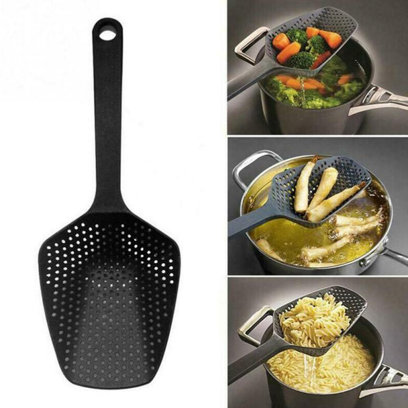 1pc Kitchen Nylon Soup Spoon Ladle Anti-scald Skimmer Kitchen Gadgets Strainer Fry Food Mesh Portable Filter Home Kitchen Tools