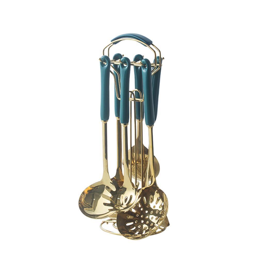 Stainless Cooking Utensils Set with Rotated Stand Kitchen Tools Kitchenware