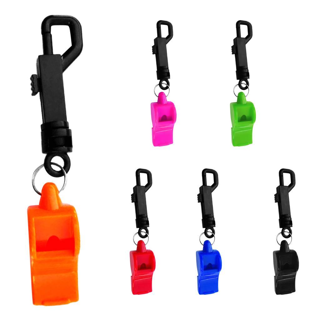 5Pcs Portable Scuba Diving Emergency Scuba Diving Survival Whistle with Snap Clip for Kayak Boating Camping Hunting