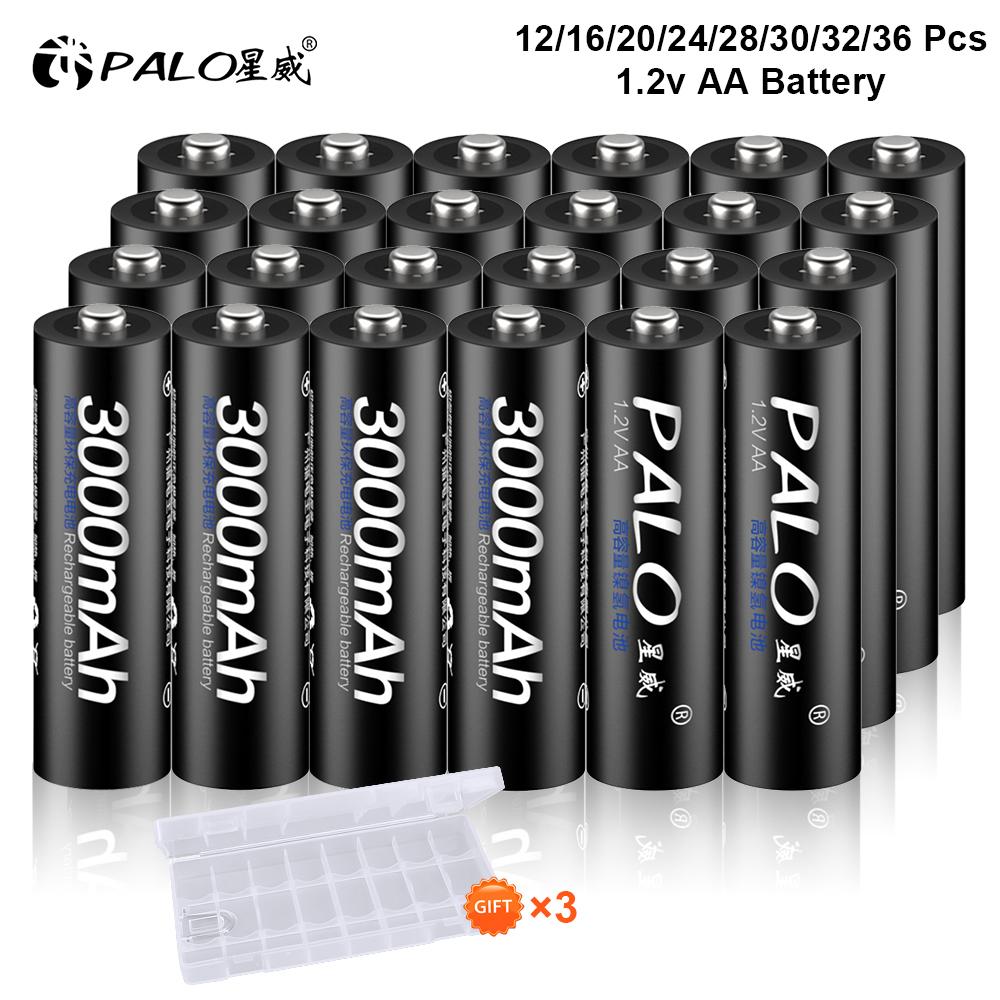 12/16/20/24//28/30/32/36 chiếc Pin sạc AA 1.2V Pin sạc AA Ni-MH 3000mAh Màu sắc: 12 chiếc AA