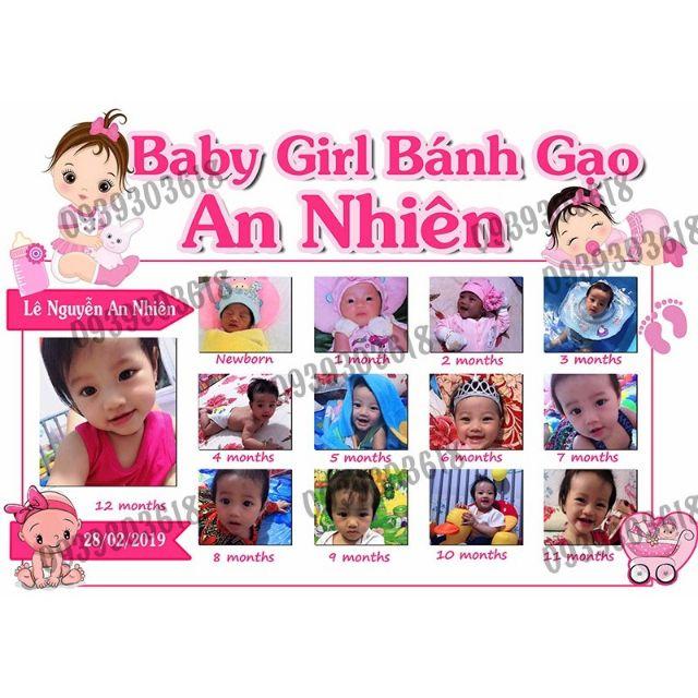 Bảng thành tích , bảng ảnh 12 tháng cho bé