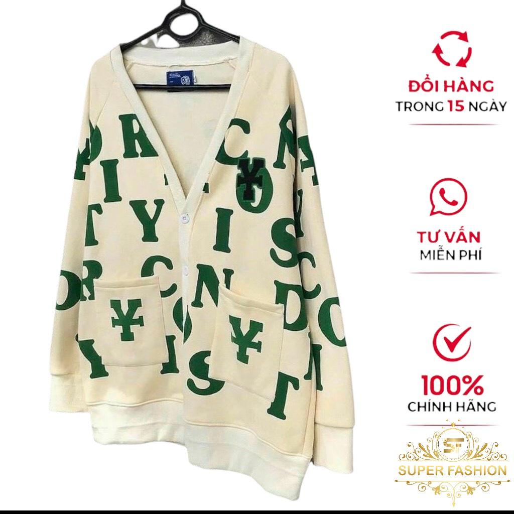 Áo khoác cardigan nam nữ phối hoạ tiết chữ siêu hot thời trang FASHION