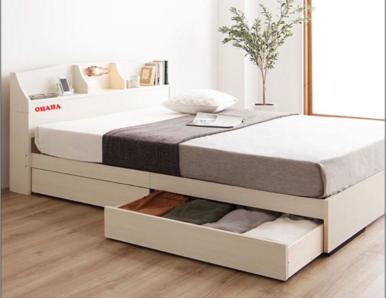 Giường ngủ cao cấp HMR lõi xanh chống ẩm OHAHA 002 - White bed