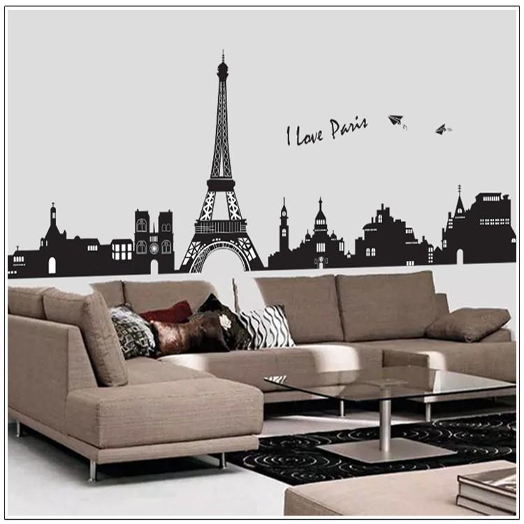 Decal dán tường thành phố Paris