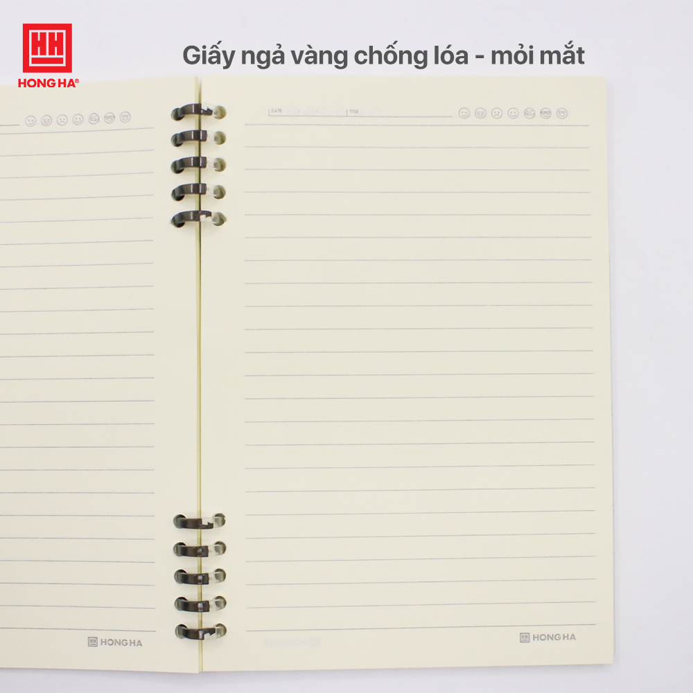 Sổ lò xo A5 Hồng Hà, sổ còng nhựa Basic 160 trang định lượng 80gsm - 3006
