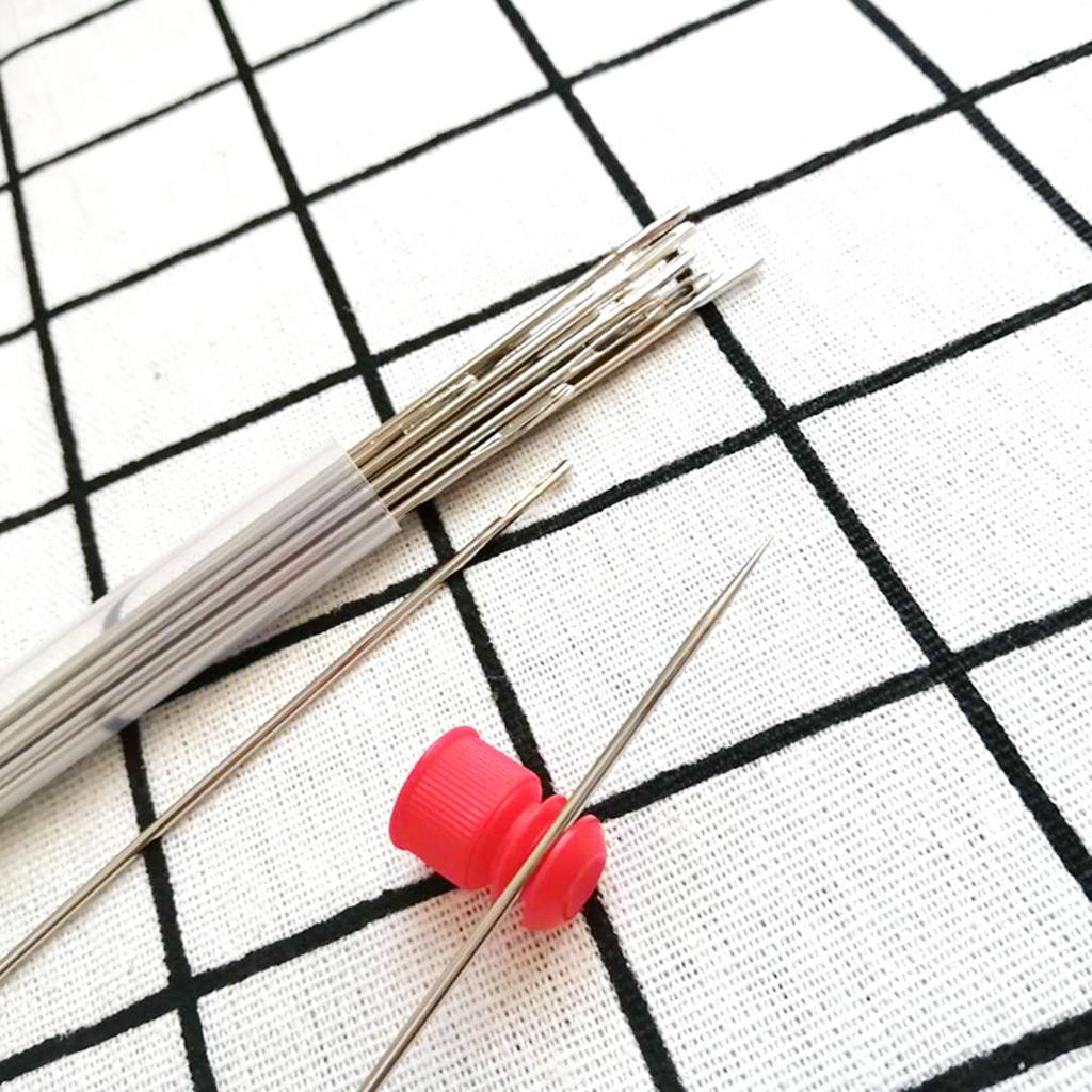 15 Pieces Large-eye Stitching Needles Hand Sewing with Case