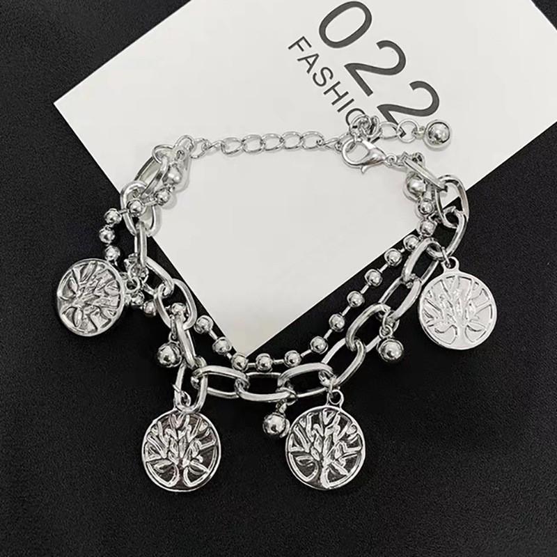 Vòng đeo tay 2 lớp làm từ hợp kim phong cách vintage dành cho nữ