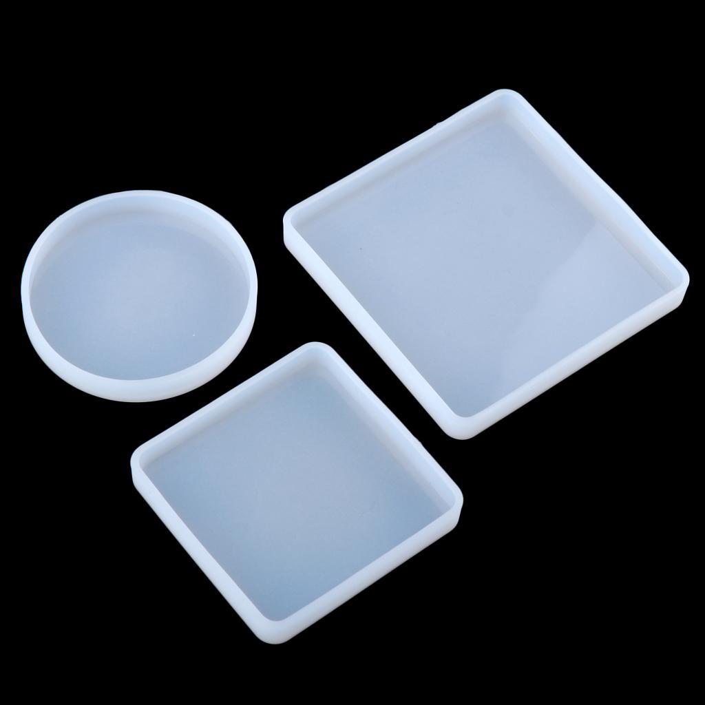 9 Pcs Square Round Shape Resin Silicone Mold Baking Mold Cake Topping Cake Mold Biscuit Mold