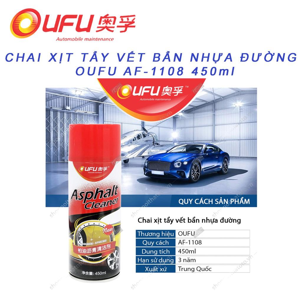 Chai Xịt Tẩy Vết Bẩn Nhựa Đường Bảo Vệ Lớp Sơn Xe Máy và Ôtô OUFU AF-1108 450ml