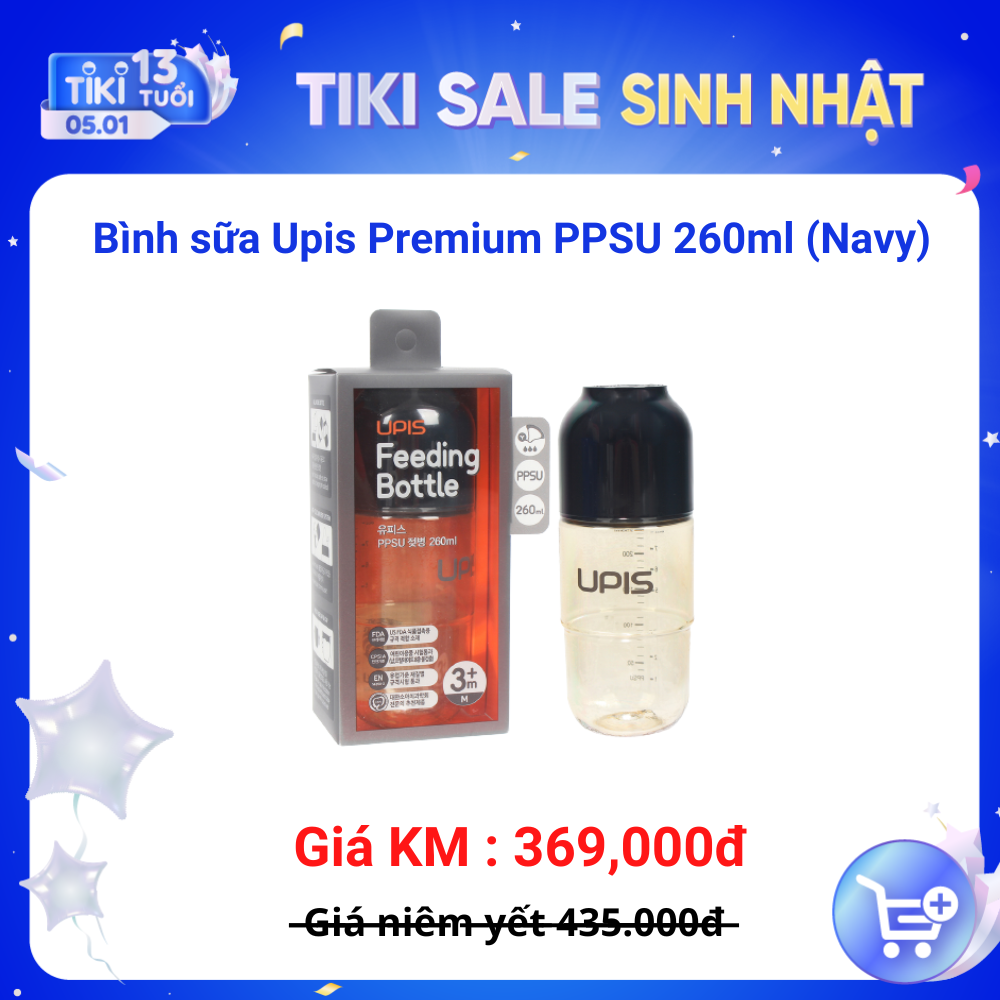 Bình sữa Upis Premium PPSU 260ml (Nhiều màu