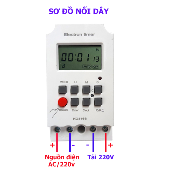 Timer hẹn giờ KG316S hẹn giờ tối thiểu 1 giây 32 chương trình- công tắc hẹn giờ, bộ hẹn giờ tự động