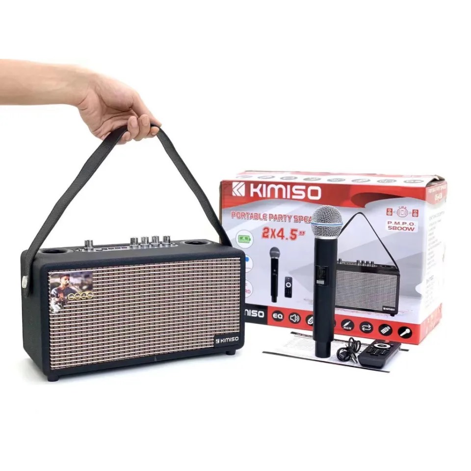 Loa Karaoke Bluetooth KIMISO QS-4511 phiên bản Giới Hạn Kèm 1 Micro Không Dây-Hàng Chính Hãng