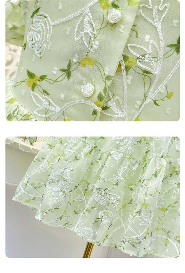 DONGSHOP HOT Cô gái mảnh hoa đầm 2022 mùa hè trẻ em công chúa váy cô gái tây váy đầm bé chiffon đầm