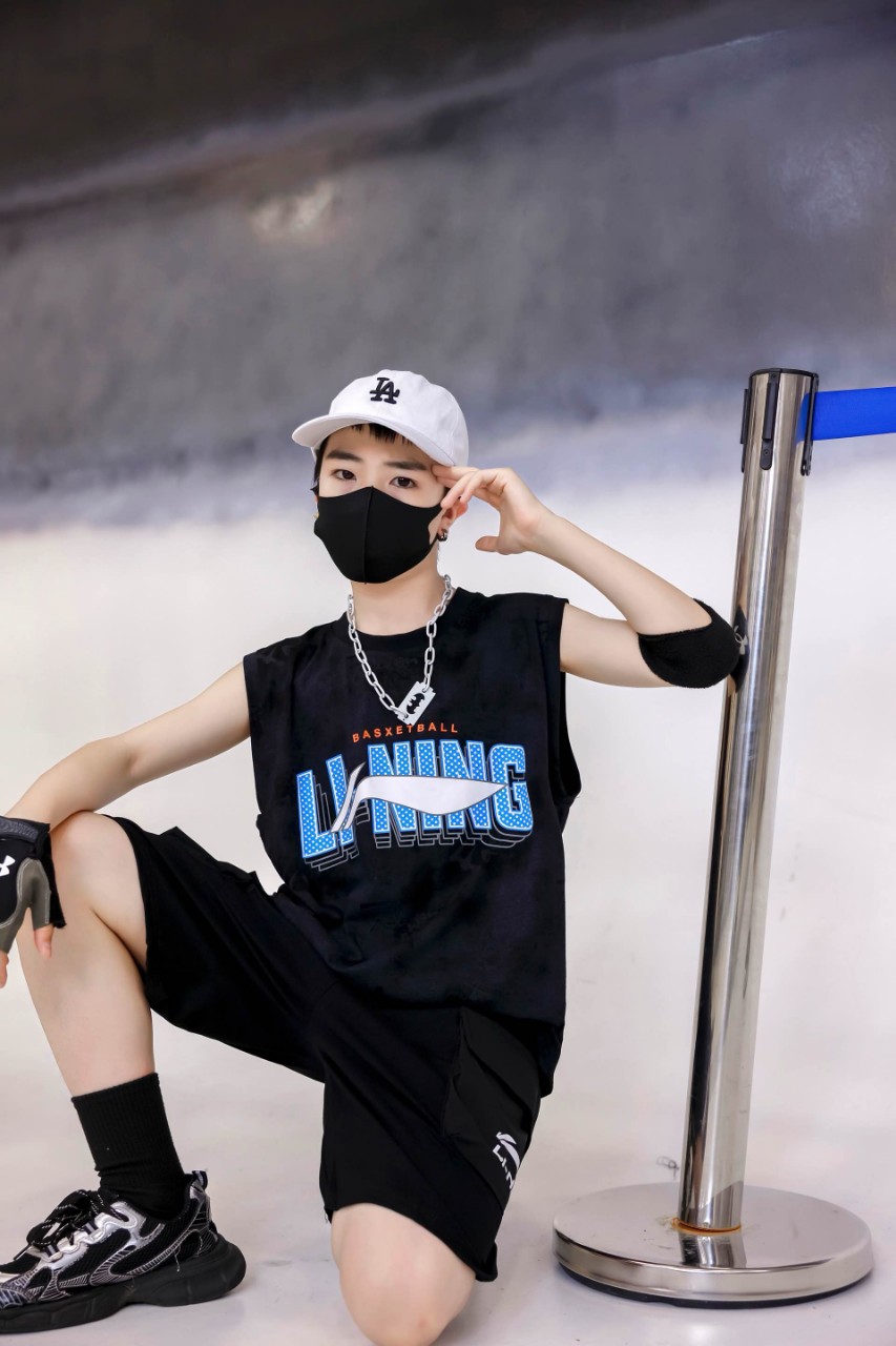 Bộ sát nách bé trai size đại 5-12 tuổi in chữ LI-NING vải co giãn thấm hút mồ hôi kiểu dáng thời trang