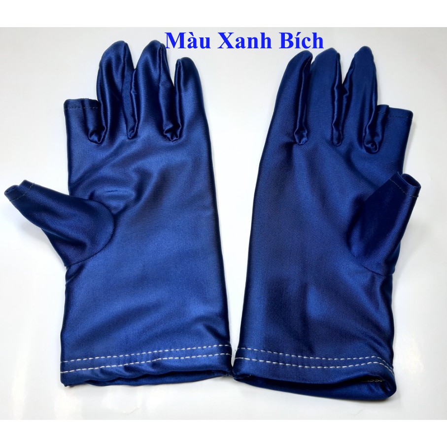 BAO TAY CHỐNG NẮNG 2 LỚP LOẠI 3 TẤC CẮT 2 NGÓN Không in hình Chất liệu thun lạnh co giãn