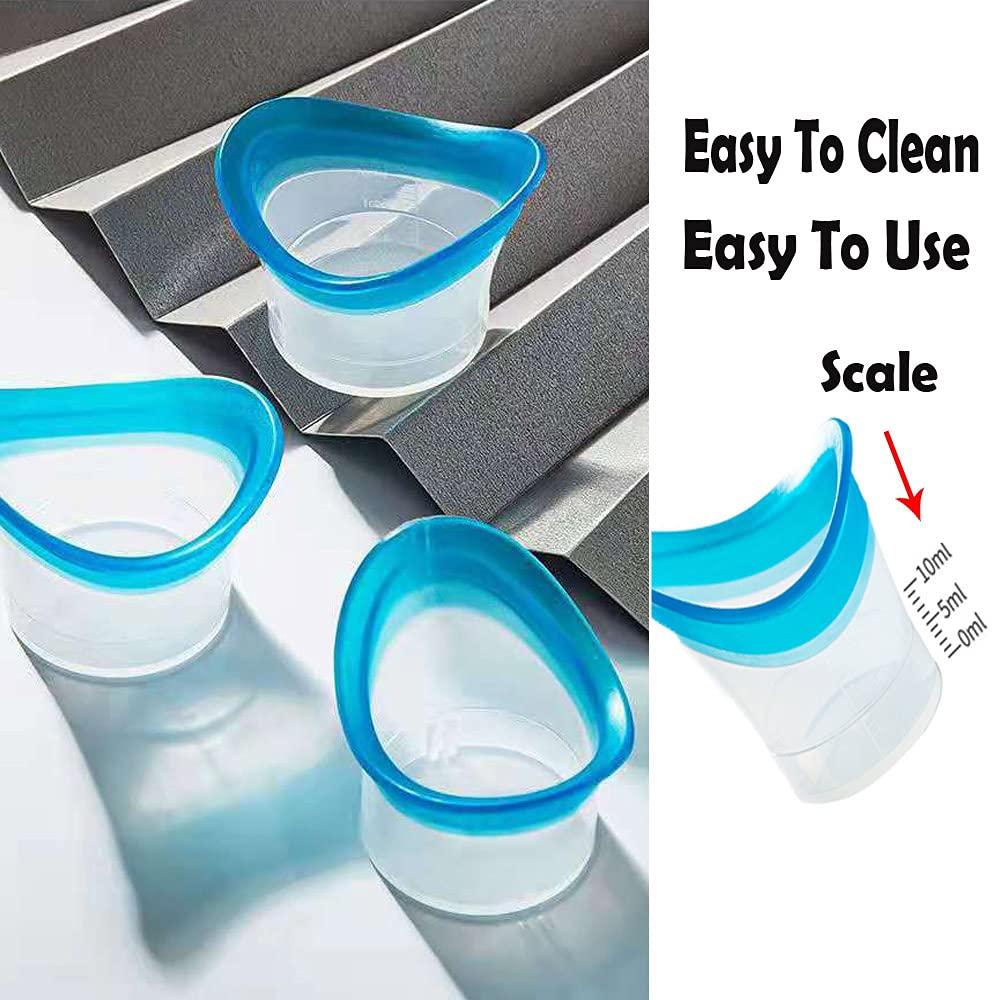 4PCS Silicone Eye Cup để làm sạch mắt hiệu quả trong suốt với hộp đựng lưu trữ ， cốc rửa mắt （đỏ+xanh