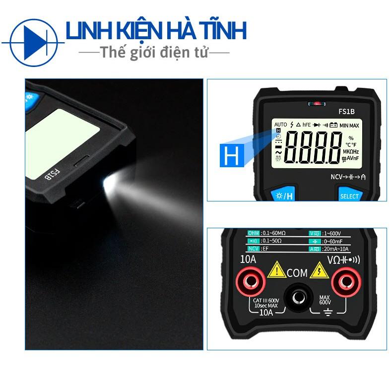 Đồng hồ vạn năng điện tử FS1B độ chính xác cao chống cháy kích thước nhỏ gọn tiện lợi có đèn pin