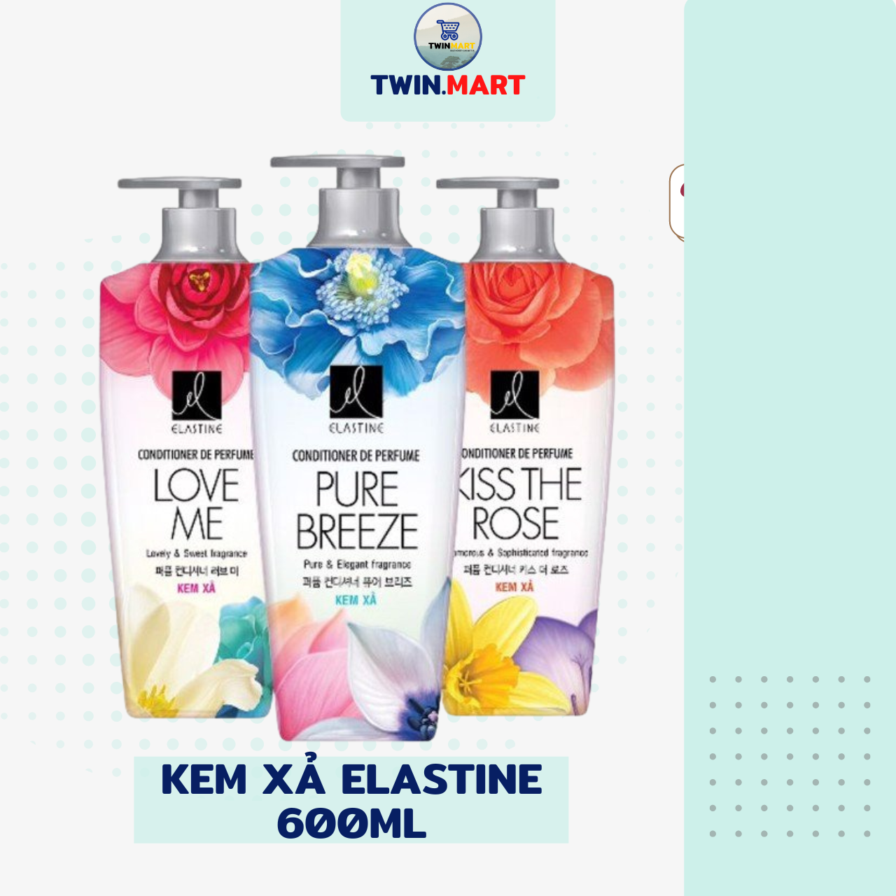 Date xa 2024 Dầu xả Elastine dưỡng tóc hương nước hoa Pure Breeze - thương hiệu Hàn Quốc