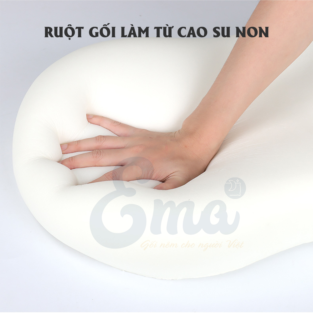 Gối đầu cao su non cho người lớn hình bụng mèo - Kích thước 50x30x9cm - Êm ái - Thoải mái - Phong cách trẻ trung