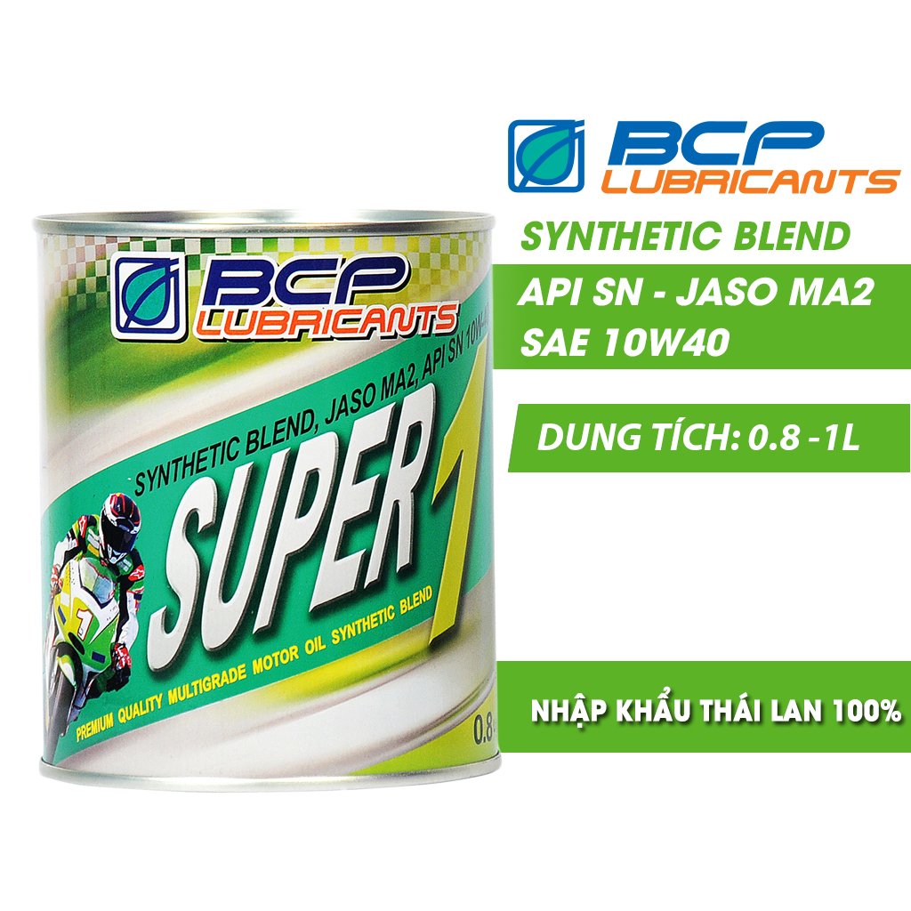 Mua 1 Tặng 1: Dầu Nhớt Bán Tổng Hợp Cao Cấp BCP 10W40 SN 0.8L Thái Lan Tặng Phụ Gia Làm Sạch Động Cơ Xe Máy BCP 100ml