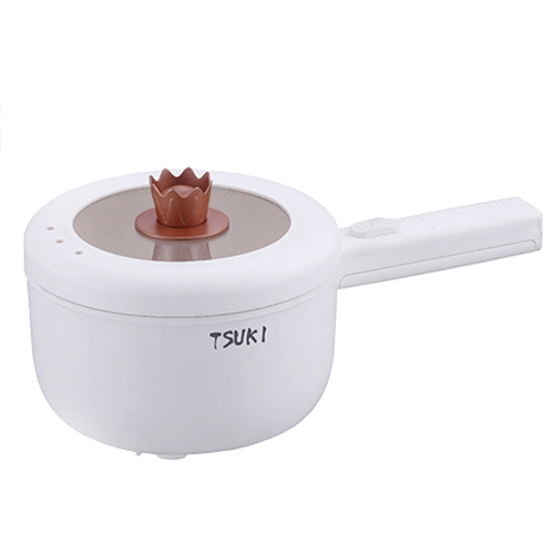 Nồi điện mini đa năng 700W Tsuki TS6332 có tay cầm, dung tích 1.6L nấu cơm, lẩu, hấp, nấu canh rất tiện lợi - Hàng chính hãng