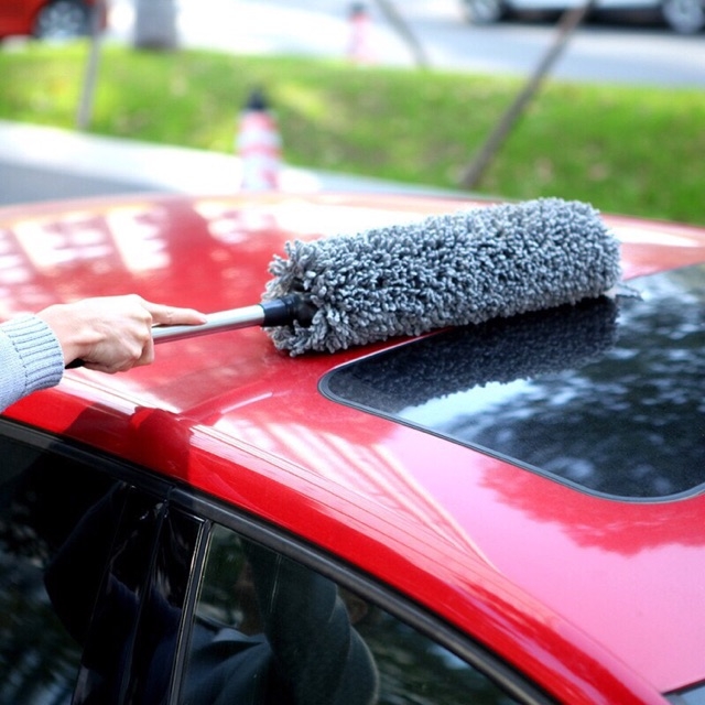 Chổi lau rửa xe hơi ô tô chuyên dụng bông lau Nano sợi mềm thấm hút có thể rút gọn kéo dài - Kiểu dáng Tròn