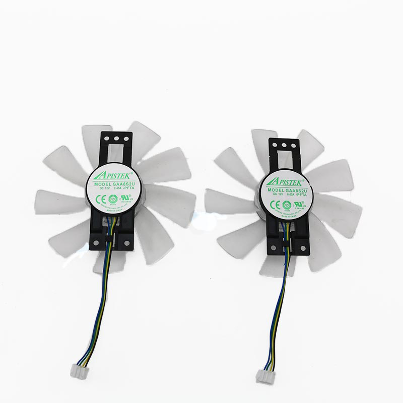 2pcs QUẠT GPU GAA8B2U / GAA8S2U cho Sapphire R9 380 380X Quạt thay thế card đồ họa 2g / 4G D5 Quạt 4Pin Video Quạt làm mát VGA